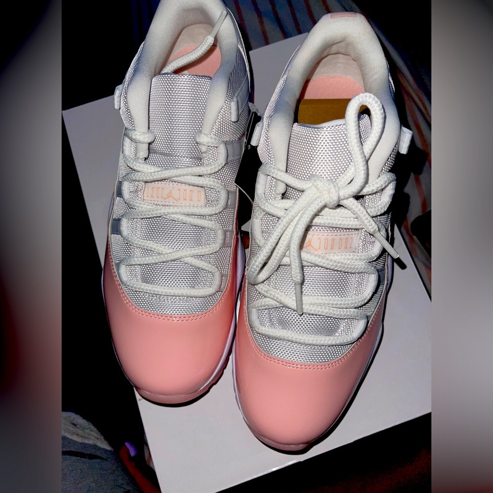 Retro Jordan 11s (Low) Pink/White. Released 2024
